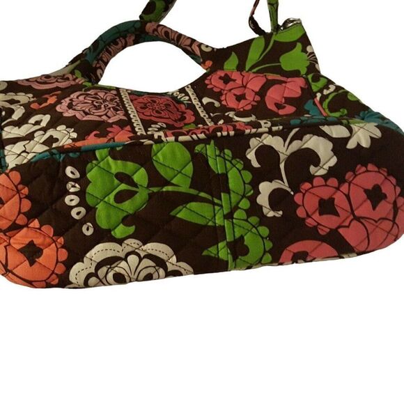 Vera Bradley Crossbody Purse Lola Handbag Brown Pink Green Blue Retired 2013 - Picture 7 of 10